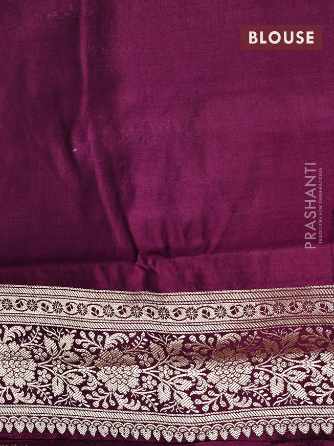 Chiniya silk saree pink and purple with allover zari woven floral weaves and zari woven border