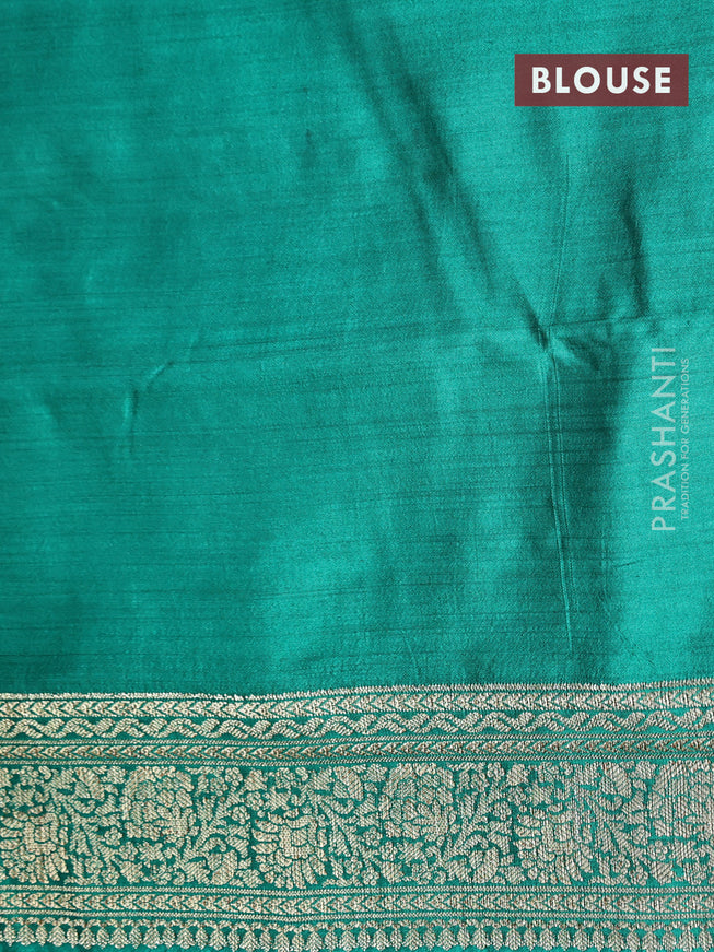 Chiniya silk saree teal blue and teal green with zari woven buttas and zari woven border