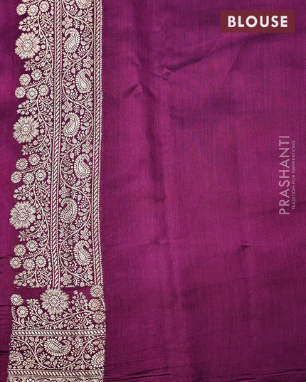 Chiniya silk saree pink and purple with zari woven buttas and floral design zari woven border
