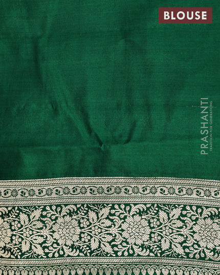 Chiniya silk saree light green and green with allover floral zari weaves and zari woven border