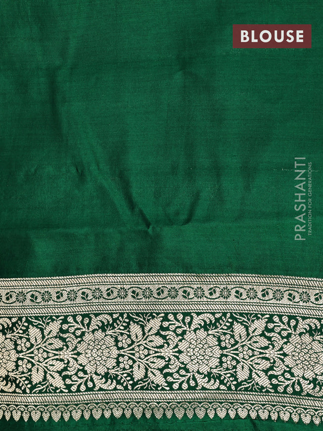 Chiniya silk saree light green and green with allover floral zari weaves and zari woven border