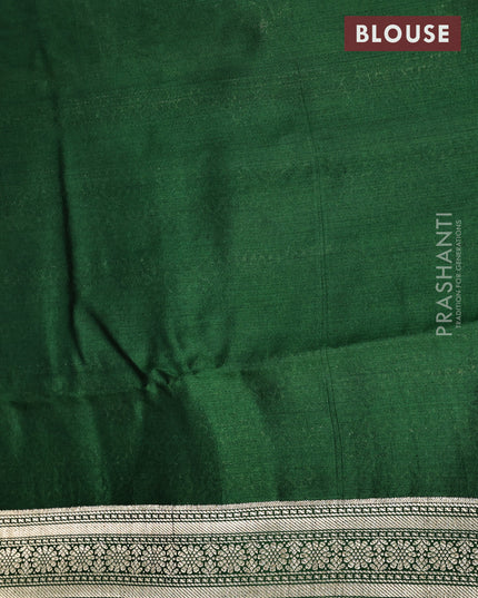 Chiniya silk saree pastel green and green with allover floral zari weaves and zari woven border