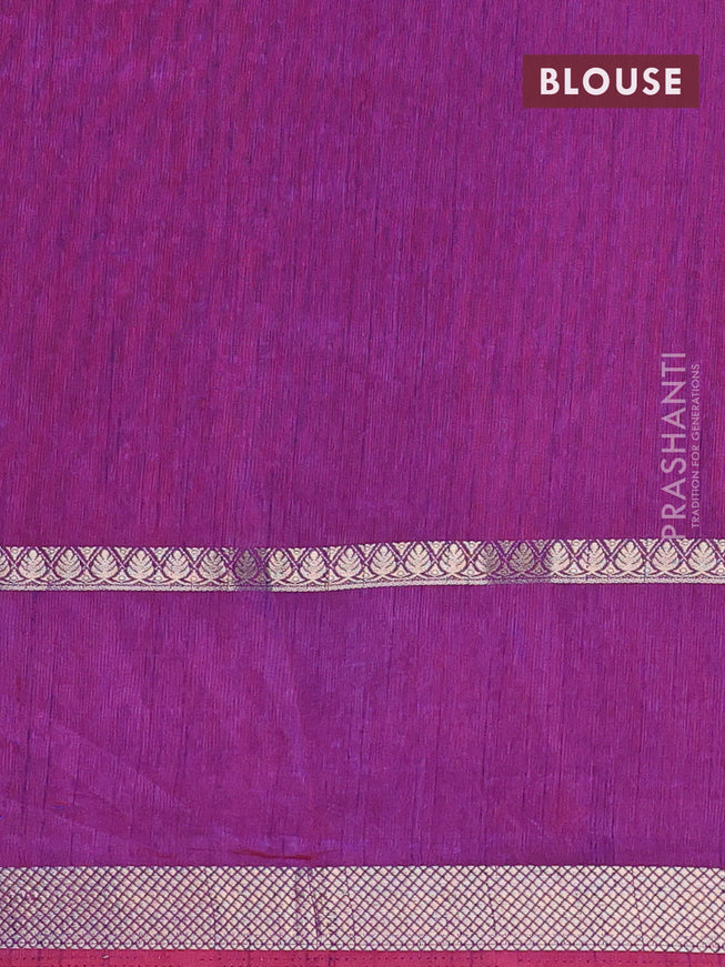 Semi tussar saree pink and dual shade of blue with allover ikat prints and rettapet zari woven border