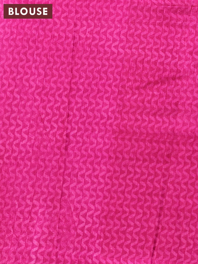 Semi tussar saree pink with allover ikat prints and zari woven border