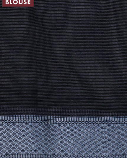 Maheshwari silk cotton saree grey shade and grey with allover stripes pattern and thread woven border