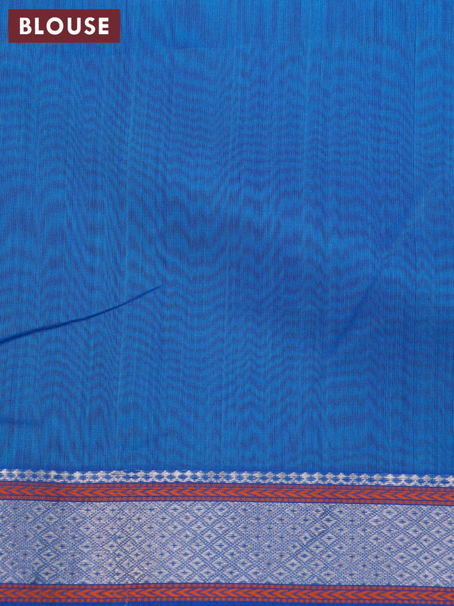 Maheshwari silk cotton saree cs blue with zari woven buttas and zari woven border