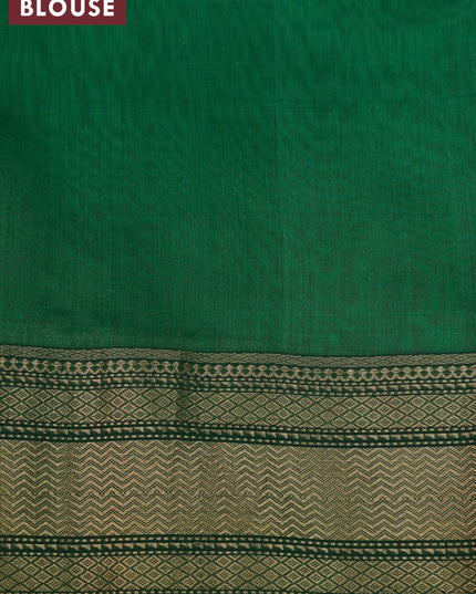 Maheshwari silk cotton saree green with zari woven buttas and zari woven border