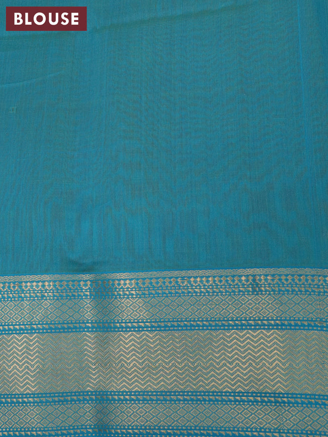 Maheshwari silk cotton saree mango yellow and cs blue with thread & zari woven buttas and zari woven border