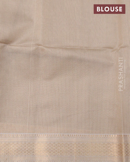 Maheshwari silk cotton saree beige with allover checked pattern and zari woven border
