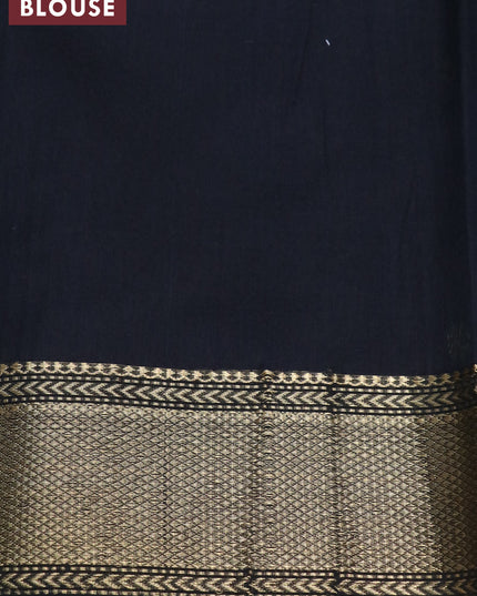 Maheshwari silk cotton saree grey and black with zari woven buttas and zari woven border