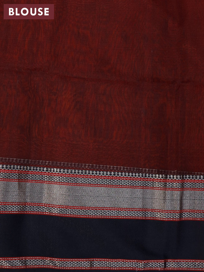 Maheshwari silk cotton saree sunset orange and deep maroon with zari woven buttas and thread & zari woven border