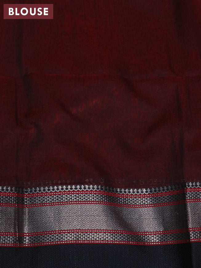 Maheshwari silk cotton saree red and coffee brown with zari woven buttas and thread & zari woven border