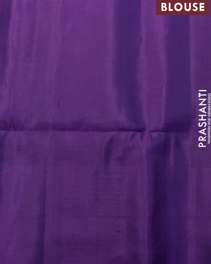Pure soft silk saree rosy brown and deep violet with zari woven buttas and long zari woven butta border