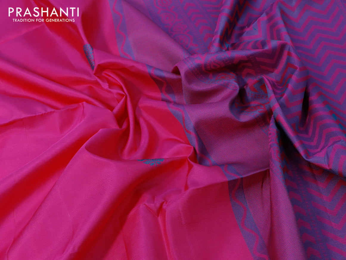 Pure soft silk saree pink with thread woven buttas and thread woven border