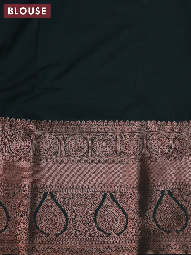 Bangalori silk saree lavender shade and dark bottle green with allover kalamkari prints & zari woven buttas and long zari woven border