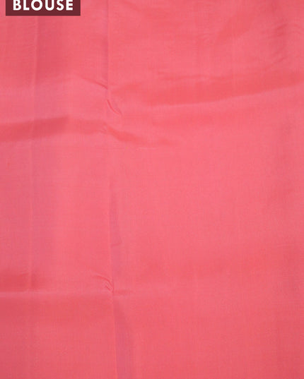 Roopam silk saree dual shade of yellow and peach orange with copper zari woven buttas and copper zari woven butta border
