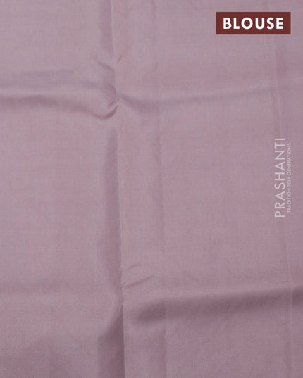 Roopam silk saree candy pink and grey shade with copper zari woven leaf buttas in borderless style