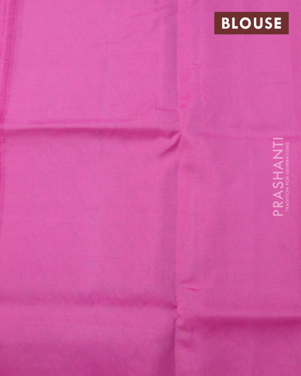 Roopam silk saree grey and pink with copper zari woven geometric buttas in borderless style