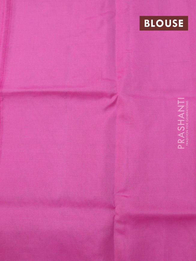 Roopam silk saree grey and pink with copper zari woven geometric buttas in borderless style