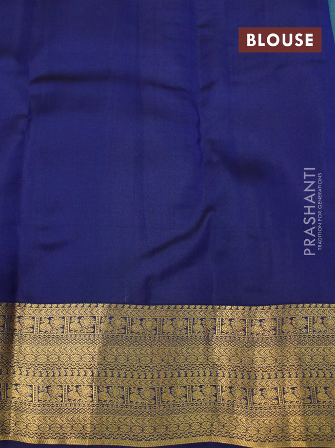 Roopam silk saree dual shade of blue and navy blue with zari woven buttas and zari woven border