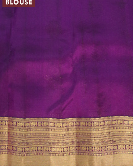 Roopam silk saree dual shade of greenish violet with zari woven buttas and rich zari woven border