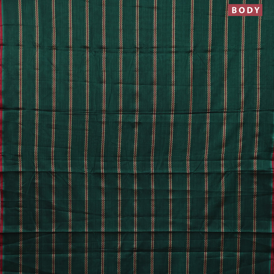 Narayanpet cotton saree green and magenta pink with allover thread weaves and piping border
