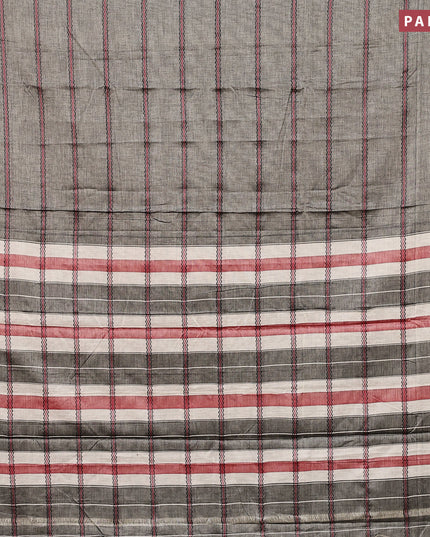Narayanpet cotton saree grey and maroon with allover thread weaves and piping border