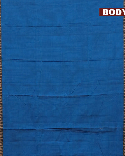 Narayanpet cotton saree cs blue and maroon with plain body and thread woven border