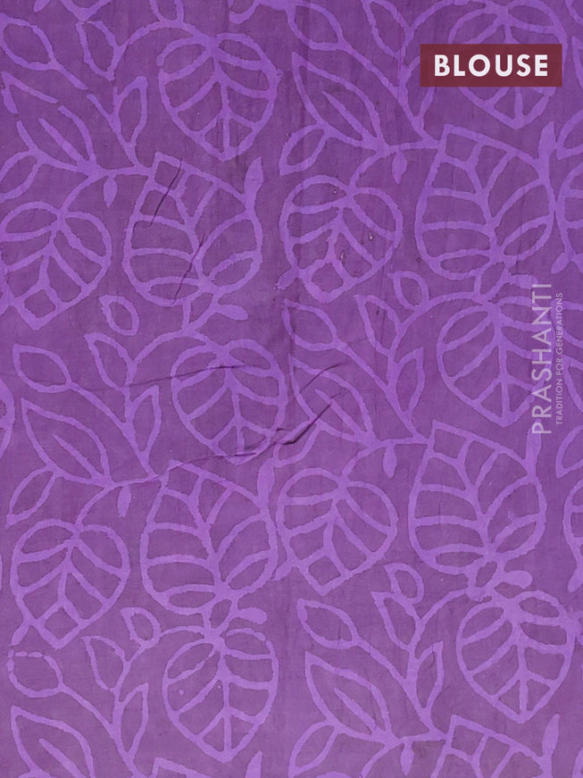 Jaipur cotton saree violet with allover prints and printed border