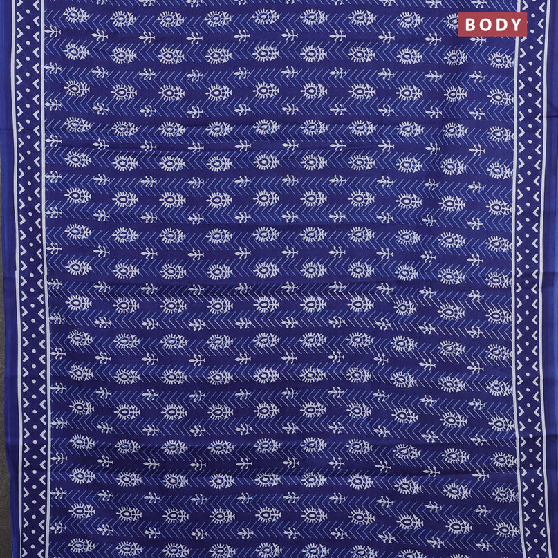 Jaipur cotton saree blue with butta prints and printed border