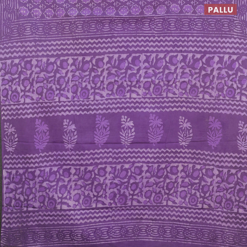 Jaipur cotton saree violet with butta prints and printed border
