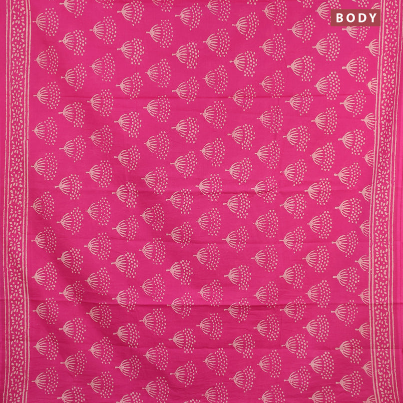 Jaipur cotton saree pink with butta prints and printed border