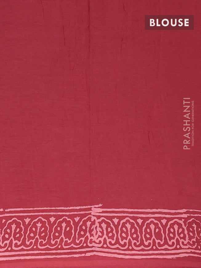 Jaipur cotton saree maroon with allover butta prints and printed border