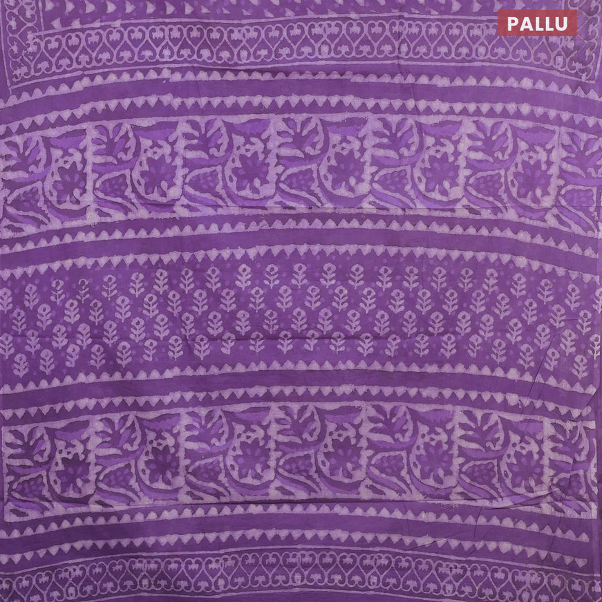 Jaipur cotton saree violet with allover butta prints and printed border