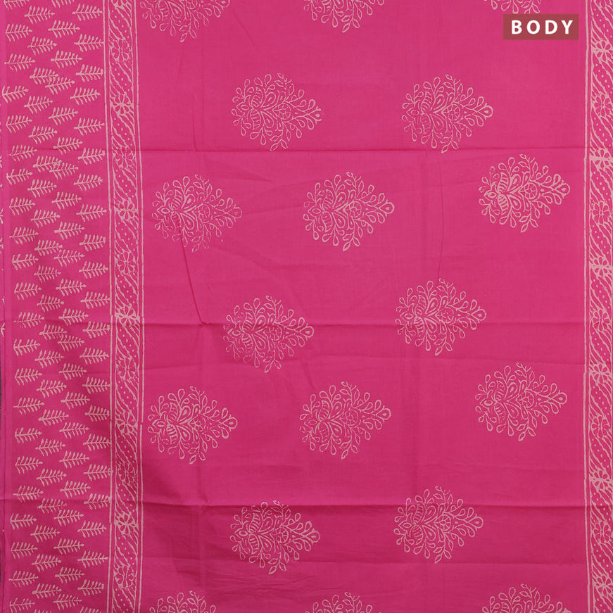 Jaipur cotton saree pink with butta prints and printed border