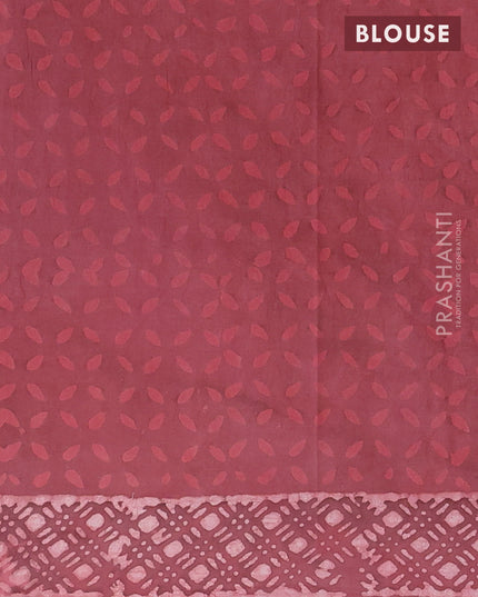 Jaipur cotton saree maroon shade with allover floral butta prints and printed border
