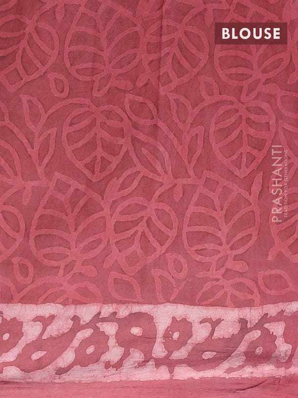 Jaipur cotton saree maroon shade with allover prints and printed border