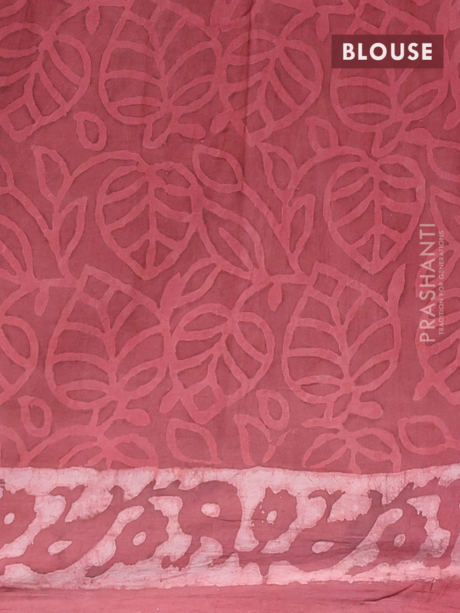 Jaipur cotton saree maroon shade with allover prints and printed border