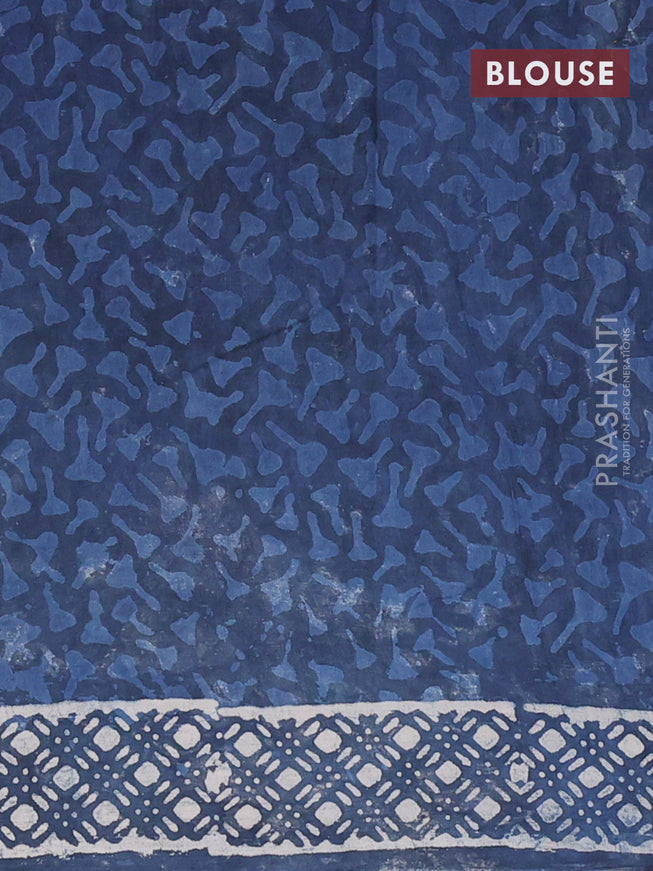 Jaipur cotton saree blue with butta prints and printed border