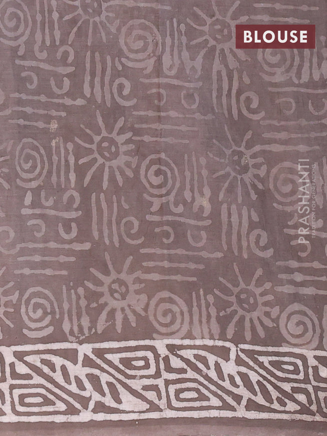 Jaipur cotton saree grey shade with allover prints and printed border