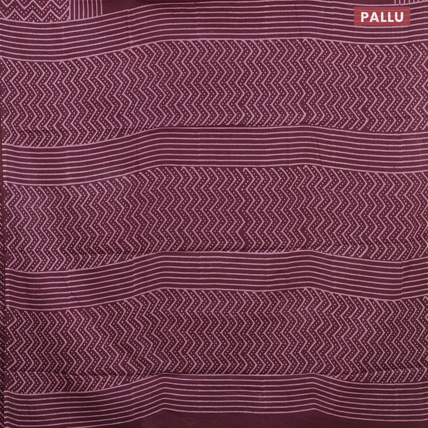 Jaipur cotton saree dark maroon shade with butta prints and printed border