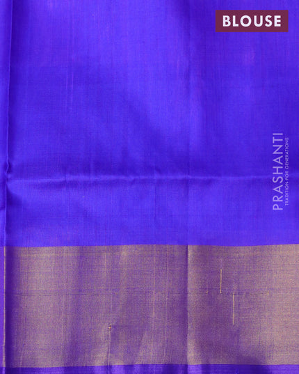 Pure uppada silk saree light pink and blue with zari woven jamdhani buttas and zari woven border