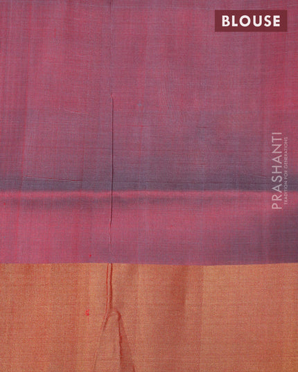 Pure uppada silk saree red and grey with zari woven jamdhani buttas and zari woven border