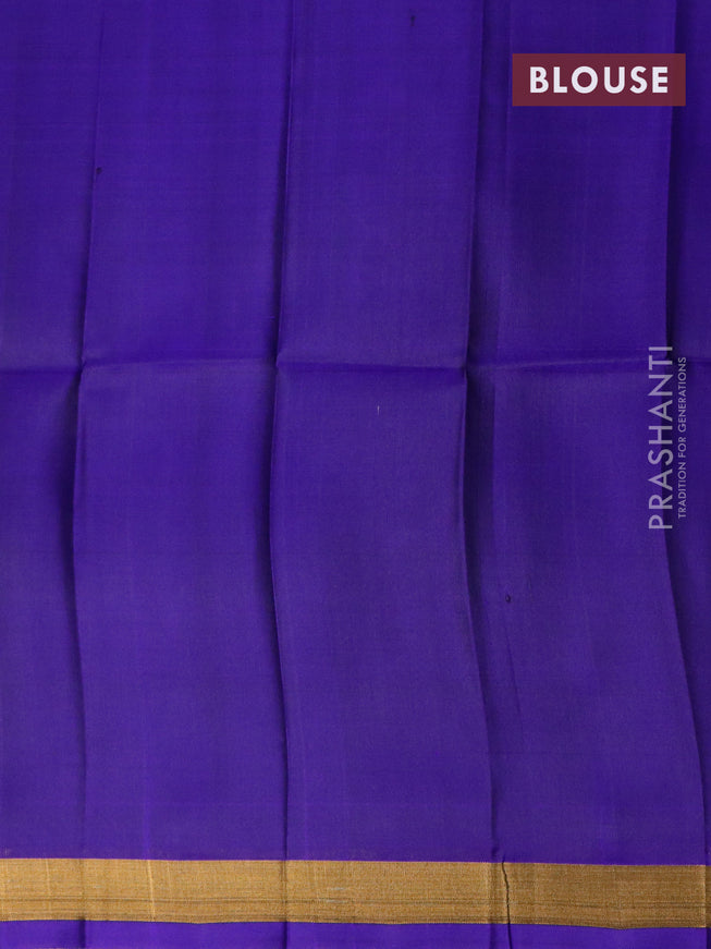 Pure uppada tissue silk saree blue with plain body and silver zari woven butta border