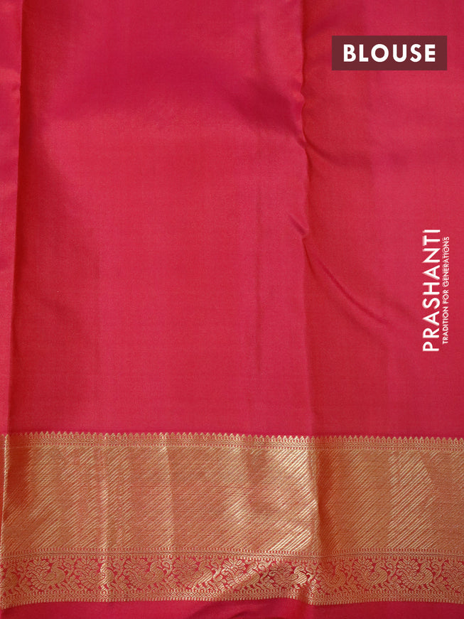 Pure kanjivaram silk saree light pink and pink with zari woven buttas and zari woven border