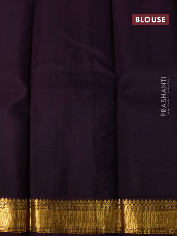 Pure kanjivaram silk saree lime yellow and deep wine shade with zari woven buttas and zari woven korvai border
