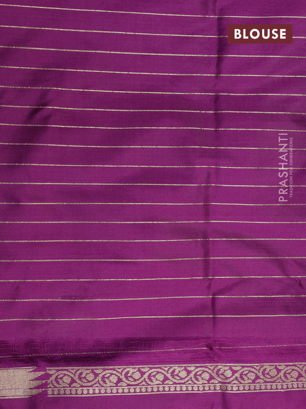 Pure banarasi uppada silk saree violet with allover zari woven floral weaves and zari woven border