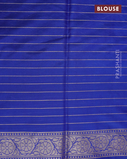 Pure banarasi uppada silk saree blue with allover geometric weaves and zari woven border