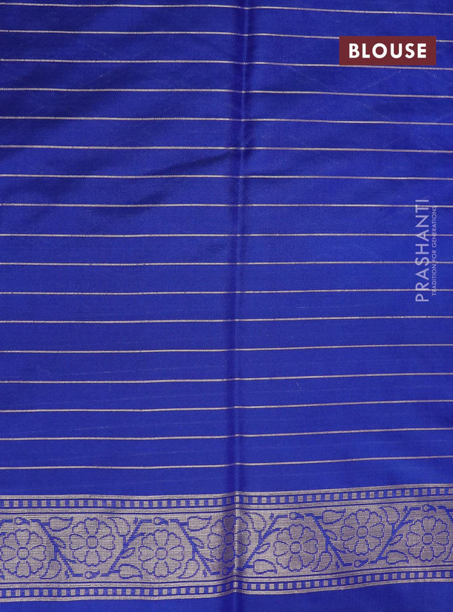 Pure banarasi uppada silk saree blue with allover geometric weaves and zari woven border