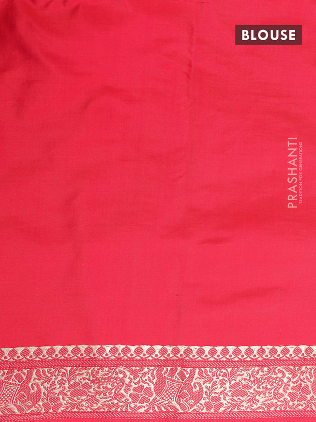 Pure banarasi uppada silk saree dual shade of pink with allover zari woven vanasingaram weaves and zari woven border